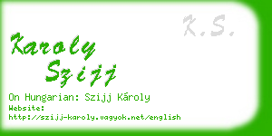 karoly szijj business card